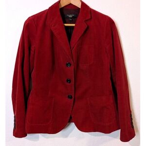 Talbots Petites Red Corduroy Blazer Jacket Size 8P